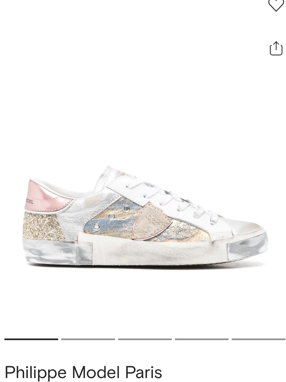 Philippe Model Silver, Pink, Denim & Gold Low-Top Women's Sneakers